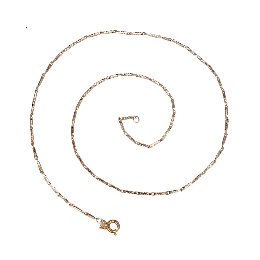 

44146 Promote price modern style brief design jewelry copper alloy gold plated unisex chain necklace