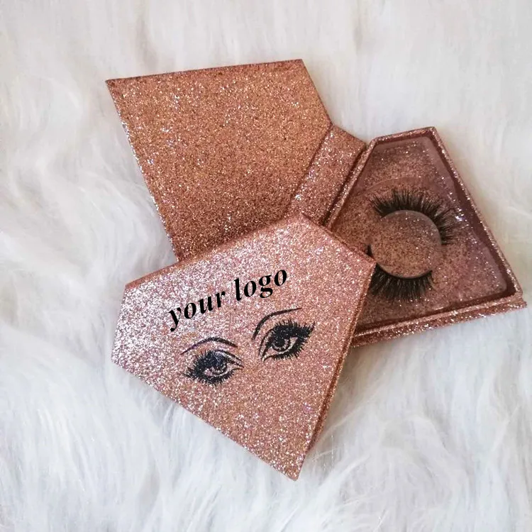 

Faux mink eyelashes with packaging box custom & wholesale false 3d silk eyelashes private label box, Black