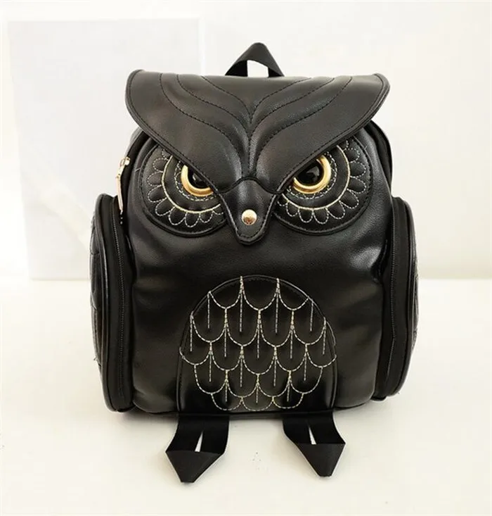 

Hot sale fashion korean travel preppy style pu leather cartoon owl backpack for girls, Purple,black,gold,rose red, cusomized color