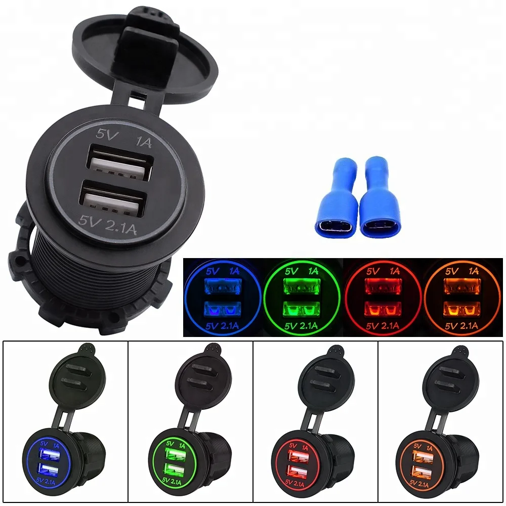 

Hot sale 12v motor bike mobile usb charger for motorcycle 3.1A dual usb charger