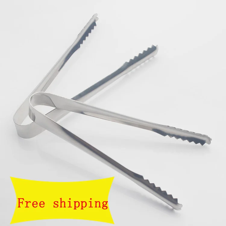 

Bar daily use equipment Stainless Steel Food Ice Tong, Silver