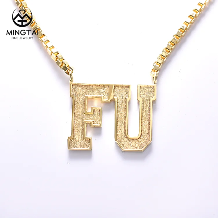 
FU name gold plated necklace, wholesale silver necklaces 