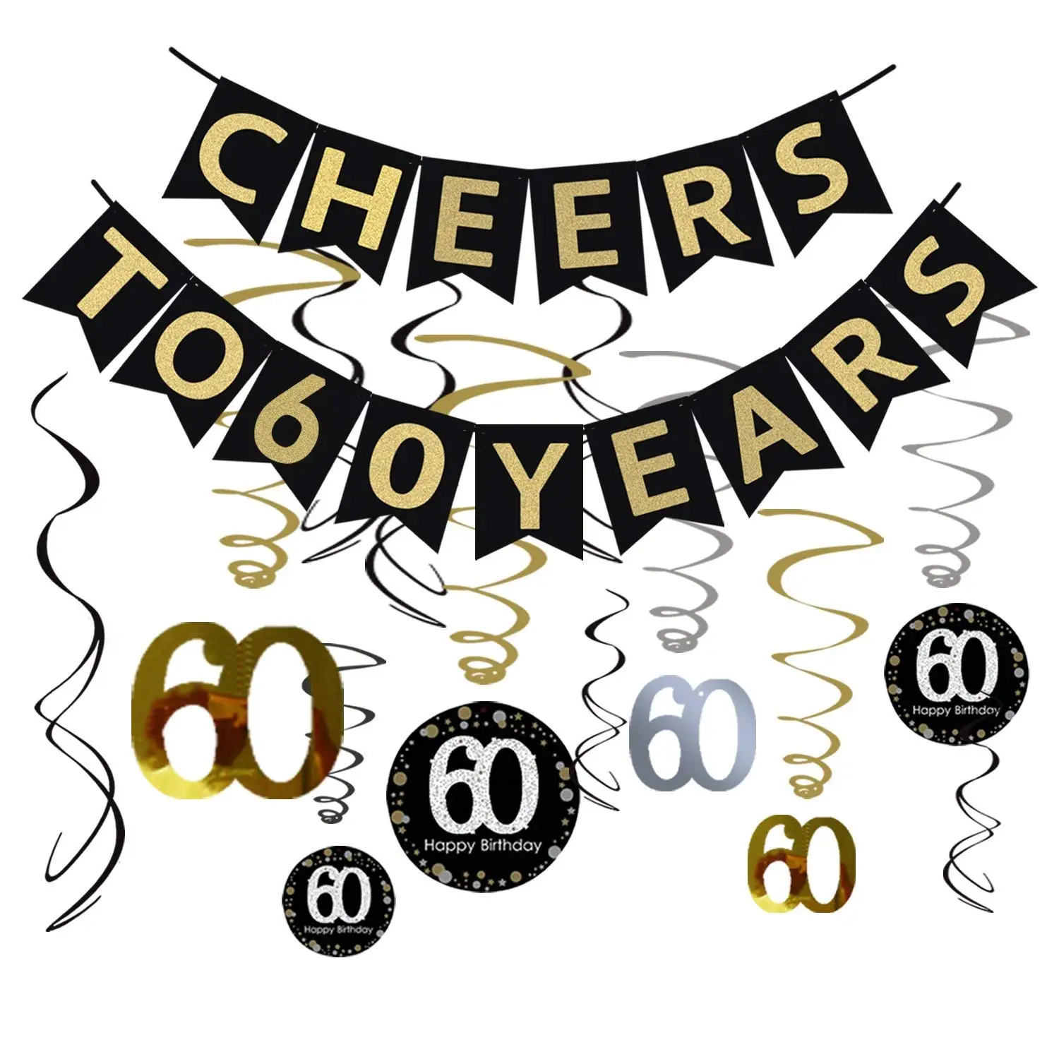 Buy Tuoyi 60th Birthday Party Decorations Kit Cheers To 60 Years