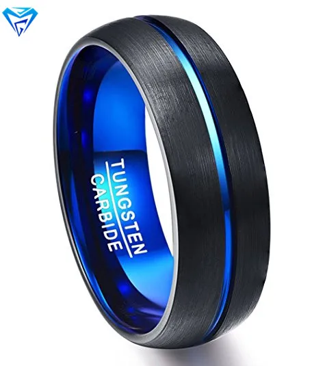 

factory offer kind of fashionable wood inlay or electroplate tungsten carbide rings couple wedding rings for men and women, Customized color