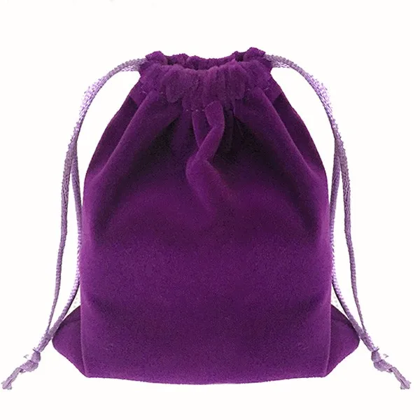 Wholesale 7x9cm Purple Velvet Jewelry Pouches Velvet Drawstring Gift