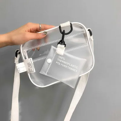 

New Fashion Transparent matte beach Mini square bag cute Korean simple literary shoulder slung small bag