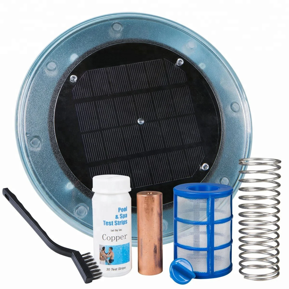 

Latest Technology Swimming Pool Disinfection Solar Copper Ionizer For Swimming Pool Use, Blue/white