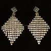 Rhinestone Dangly Earrings Diamond Shape Fixed at the Top Fringed at the Bottom Sparkly and Fabulous