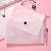sakura pattern 8 pockets expanding folder with button and string