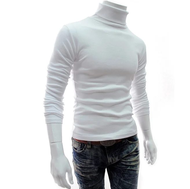 Winter Mens Bottom Shirt Long Sleeve Turtleneck Sweater