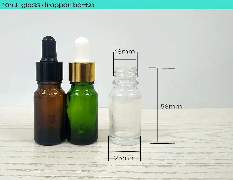 In Stock Essential Oil Bottle Boston Round Black Glass Dropper Bottle