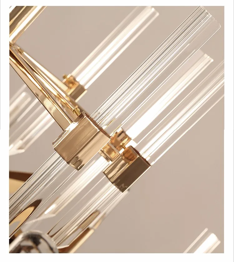 European Luxury Large and Gold K9 Crystal rod Chandelier for hotels