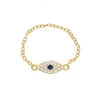 925 sterling silver chain band ring gold vermeil high quality lucky eye charm cute lovely girl jewelry