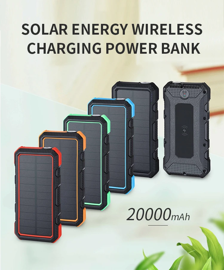 Polymer battery 20000mah solar power bank wireless wholesale power bank charger portable best solar power bank - ANKUX.COM