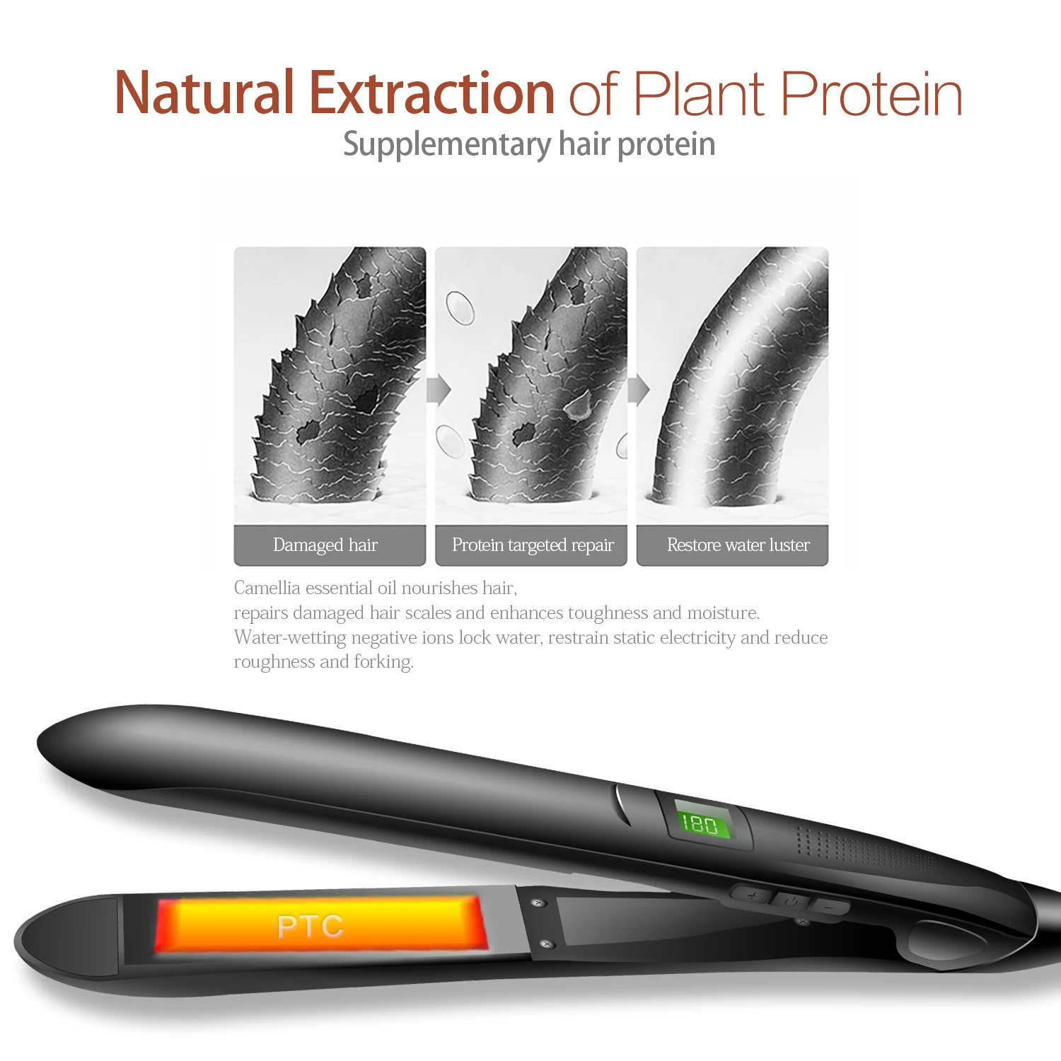 450f Custom Flat Irons Titanium Plates 2 In 1 Volums Flat Irons Hair