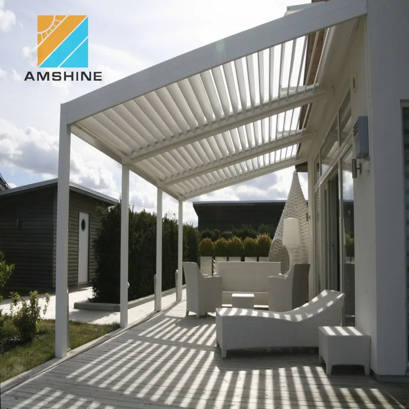 
Economic sunshade louvered roof wall mounted garden gazebo outdoor aluminum 