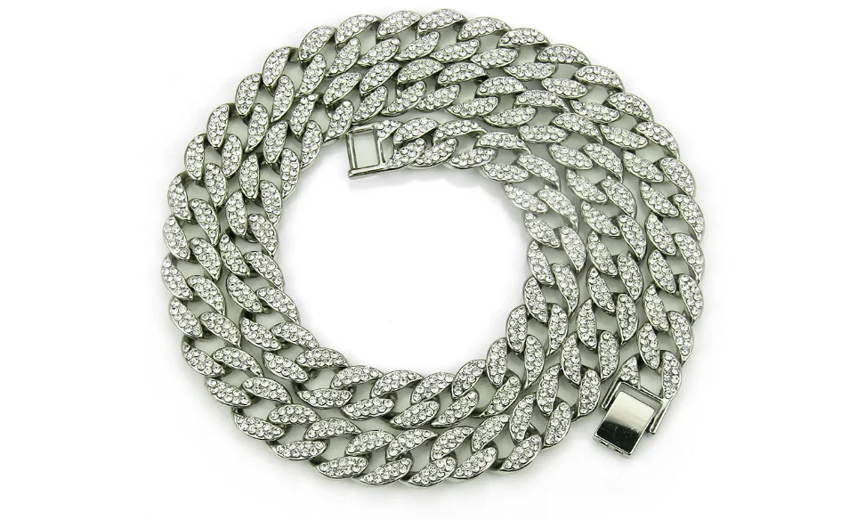 Sterling Silver Cuban Link Chain With 14k Gold CZ-Cut Links - 925 Silver, 4-11mm Width, 18\"-30\" Length, Hip-Hop Style