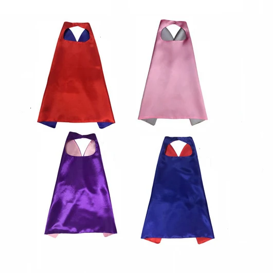 

2018 new design double layer wholesale super hero cape and mask superhero kids capes, Picture color