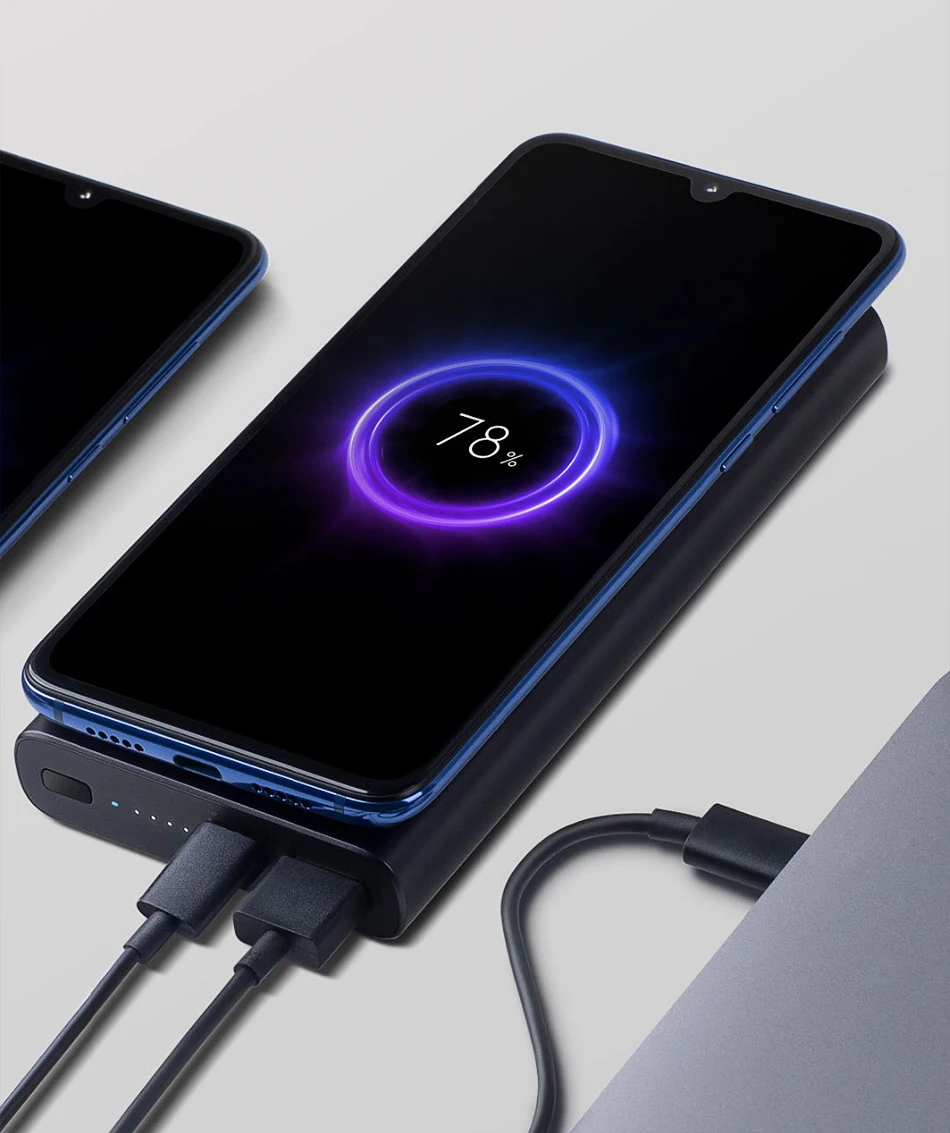 新到货原装小米无线移动电源 10000mah 10w 无线快速充电器与 usb