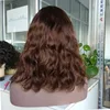 centre part peruvian lace front wig bob style , #4 color hair 150% density , customized make lace wig & lace front wig