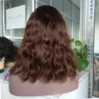 中央部ペルーレースの前部かつらボブスタイル、 #4 色の髪 150% 密度、カスタマイズされたレースのかつら & レースフロントかつら