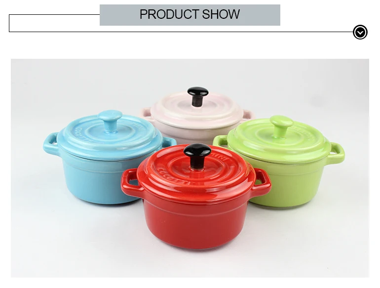 Round Mini Ceramic Masterclass Premium Cookware Casserole With Lid