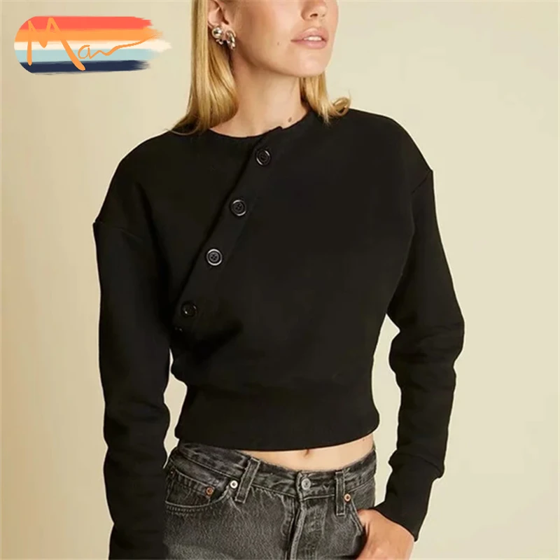 

Maxnegio ladies crop top plain streetwear clothing