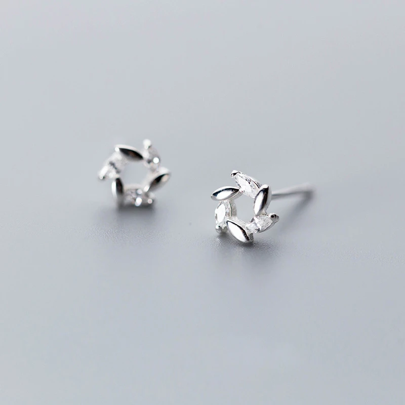 

925 Sterling Silver Rhinestone Stud Earrings