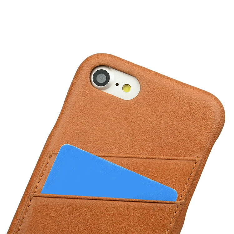 Fully Cover Phone Case For Iphone 8 Card Holder Genuine Leather Case