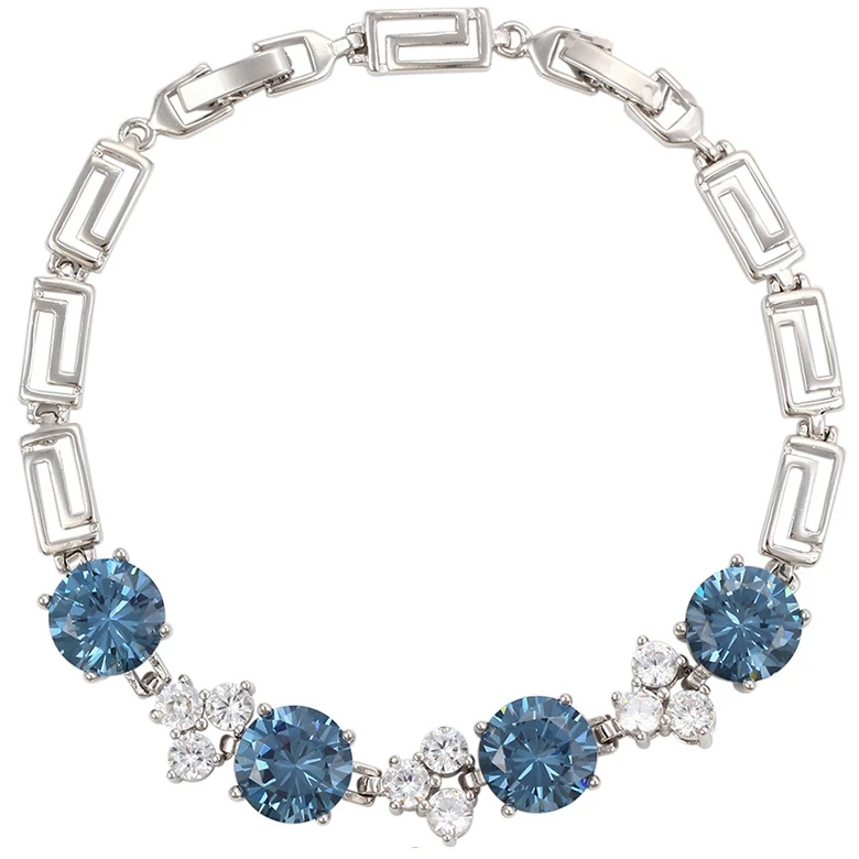 

74220 fashion jewelry latest ladies charm bracelets, white gold new models crystal bracelet, bracelet for women, Rhodium color