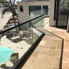 Safety black power coated aluminum glass railing for balcony