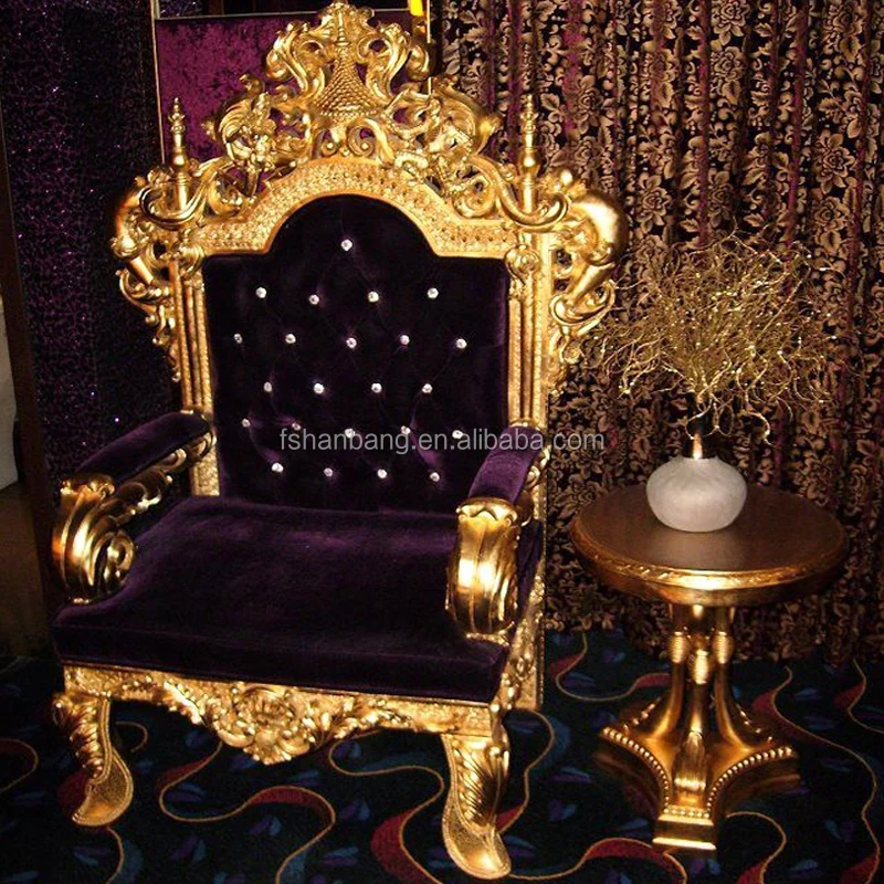 Elegant 1 King Queen High Back Wooden Throne Chair Buy King Throne