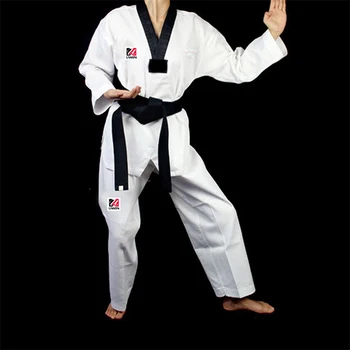 Tkd Taekwondo Uniforms Black Collar Uniform Dobok+black Belt - Buy Itf ...