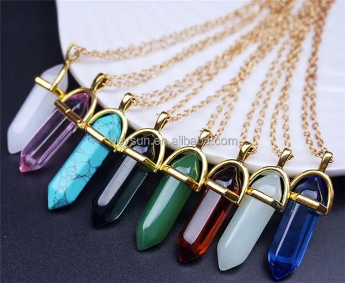 

Women jewelry Artilady gold natural crystal pendant necklace fashion gold plated rose quartz pendant necklace