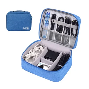 Image of Double Layers Travel Digital Gadget Storage Bags Electronics Accessories Cable Organizer Bag