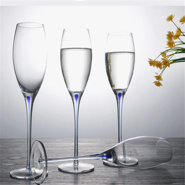 Custom Logo  250  ml Clear Cheap Drinking Glass Champagne glasses Champagne flute