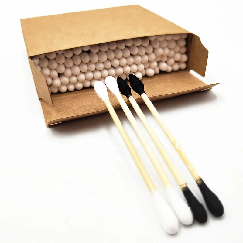 

100 pure cotton bamboo wooden stick cotton bub/ swab for personal care
