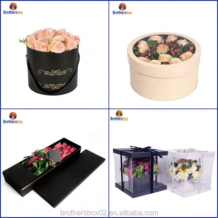 Elegant custom logo heart shaped paper rose packaging box for flowers