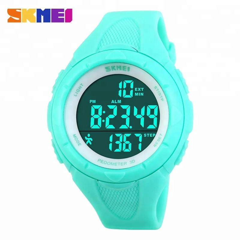 

SKMEI Fashion Brand Women Sports Watches 3D Pedometer Digital LED Display Sport Watch Montre Femme 50M Waterproof Wristwatches, N/a