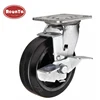 Heavy duty swivel braked casters rubber wheels cart trolley 100 125 150 200 250mm