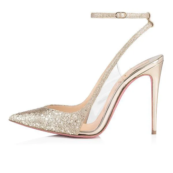 

Classical Design Pink Glitter Bridal Wedding Pumps High Heel Shoes, Colorful