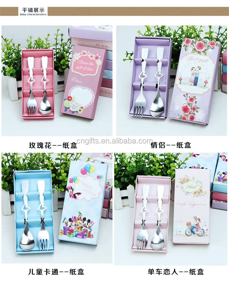 

Ywbeyond Party Return Gifts Wedding giveawaysTableware 2 in1Heart Shaped Love Spoon and Fork set