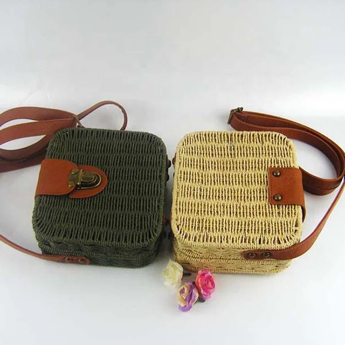 Candy Color Square Lovely Straw Woven Satchel Messenger Women Rattan Beach Crossbody Shoulder Bag.jpg