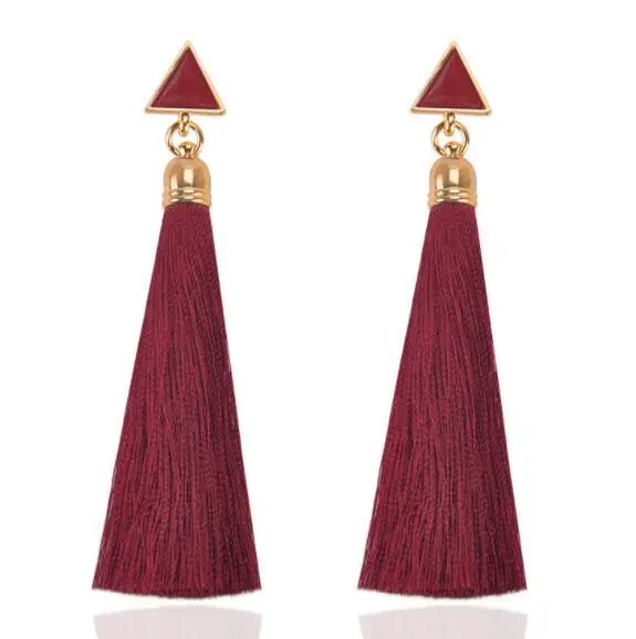 

Fashion design Women Long Tassel Fringe Boho jewelry long tassel earrings