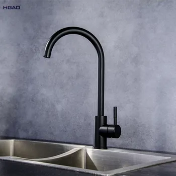 Huagao Faucet Factory Black Chrome Deck Mounted 304 Stainless