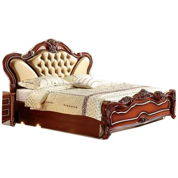 Extravagant American Classic Bedroom Solid Wood Hand Carved