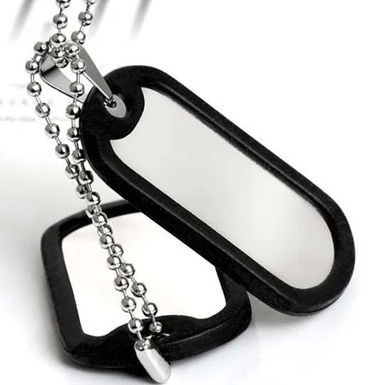 Mens Stainless Steel High Polished Blank Double Dog Tags Pendant ...