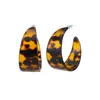 2018 Simple Statement High Quality Women's Leopard Print Thick Tortoise Acetate Hoop Earrings