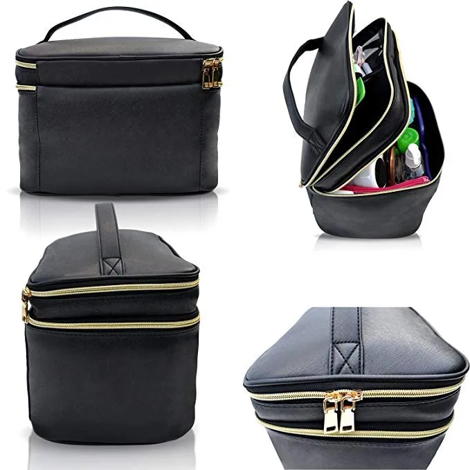 Multi-functional Extra Large Capacity Pu Leather Makeup Tote Bag - Buy