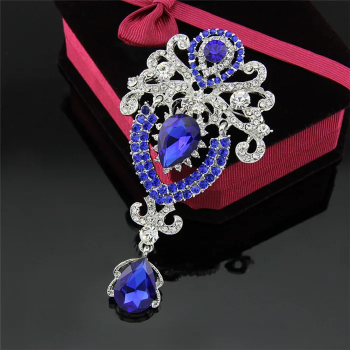 

Latest wholesale colorful crystal big rhinestone wedding jewellery brooch